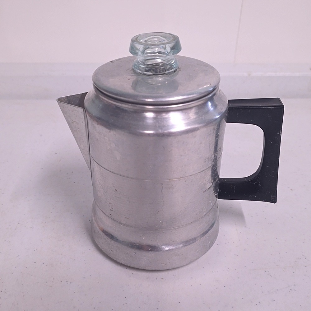 Vintage Comet Coffee Percolator 5-Cup Silver Aluminum Stovetop Pot